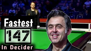 Ronnie OSullivan fastest 147 in Decider Frame snooker2023 ronnieosullivan cesarmuroya [upl. by Sellig]