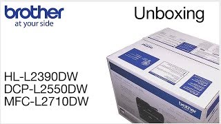 Unboxing the MFCL2710DW DCPL2550DW or HLL2390DW  Brother laser printer [upl. by Yeuh]