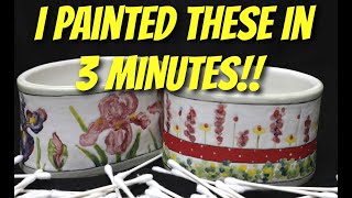 Painting with Q Tips QUICK and EASY Way To Paint on Pottery [upl. by Sorrows898]