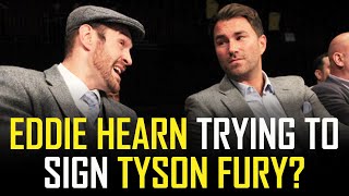 EDDIE HEARN TRYING TO SIGN TYSON FURY 🤔 [upl. by Zorah504]