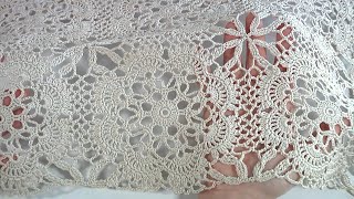 Joining Lacy Crochet MotifsCrochet MeshSeamless Crochet Join [upl. by Casanova]