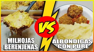 EN 1 MINUTO LAS MEJORES RECETAS lasaña de berenjenas y carne y ALBONDIGAS CON PURE [upl. by Arte]