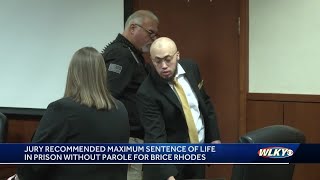 Jury in Brice Rhodes trial recommends life in prison [upl. by Yeruoc271]