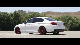 Modified BMW 550i MSport 20quot Euro Red Finish Lexani Wheels [upl. by Brennen]