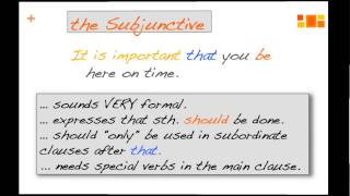 the English Subjunctive a grammar video [upl. by Ruhtra]