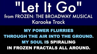 quotLet It Goquot from Frozen The Broadway Musical  Karaoke Track with Lyrics on Screen [upl. by Remliw]