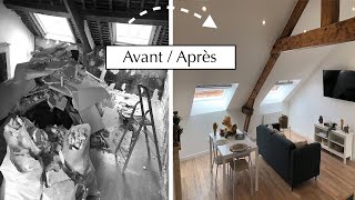 RENOVATION Totale STUDIOLOFT 35 m2 APPARTEMENT  TIMELAPSE AVANTAPRES [upl. by Perkoff]