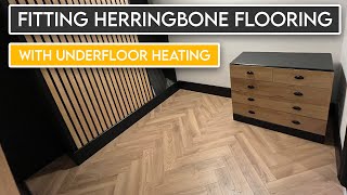 How to Fit Laminate Herringbone Flooring amp Under Floor Heating [upl. by Hertzog]