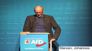 28 Platz Landesliste LTW 2018 AfD Hessen  Marxen Johannes [upl. by Afihtan]