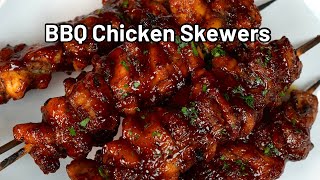 BBQ Chicken Skewers Recipe [upl. by Suiddaht]