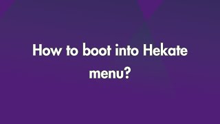 How to boot into Hekate menu [upl. by Lebana]