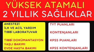 2023 yks sıralamalar Ataması olan iki yıllık sağlık bölümleri puanları sağlık bölümü tercihi [upl. by Ahsienaj]