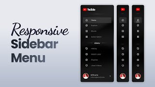 Responsive Sidebar Menu Using HTML CSS amp JavaScript [upl. by Labotsirc]