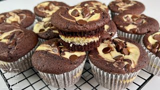 CHOCOLATE CUPCAKE with Cream Cheese Filling Simple and very tasty [upl. by Neetsirhc100]