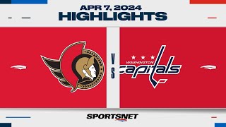 NHL Highlights  Senators vs Capitals  April 7 2024 [upl. by Balcer]