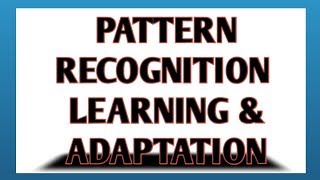 PATTERN RECOGNITION  Learning amp Adaptation in Pattern RecognitionUnit I AKTU  Introduction to PR [upl. by Pembroke639]