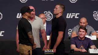 Nate Diaz vs Dustin Poirier UFC 230 Staredown  MMA Fighting [upl. by Onitnas]