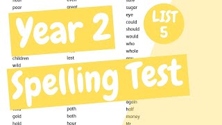 Year 2 Spelling Test  List 5 [upl. by Assele]