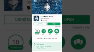 ETH Miner Robot Android App Review Can you really mine free Ethereum [upl. by Ecnarrat]