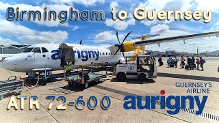 Flying on The National Airline for a Small Island  Birmingham to Guernsey  Aurigny ATR 72 [upl. by Olimpia]