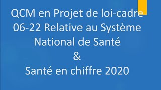 50 questions QCM en projet de loicadre 0622 système national de santé et santé en chiffres 2020 [upl. by Nyladnarb]