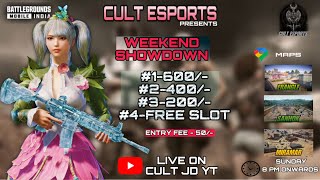 WEEKEND SHOWDOWN CUSTOMS LIVE SUN  CULT ESPORTS bgmi bgmilive cultjd custom roadto1ksubs [upl. by Ialda]