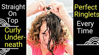 Easy Finger RollingRibboning Curly HairHow to Fix Straight Hair Get Volume Define Curls Frizz [upl. by Tiny]