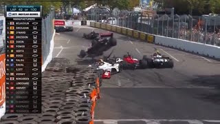 Kyle Kirkwood HUGE CRASH in the in the 2023 Indycar race at St Petersburg [upl. by Terrie]