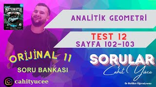 Orijinal Yayınları 11 Sınıf Soru Bankası l ANALİTİK GEOMETRİ 12 TEST sayfa 102103 [upl. by Anthony869]