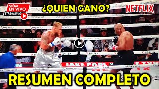 Resumen de la pelea Mike Tyson vs Jake Paul pelea completa Figth Tyson vs Paul RESUMEN COMPLETO [upl. by Ymar]