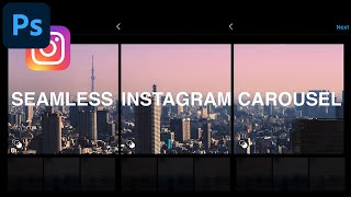 How to Create Seamless Multi Post Carousel Photos for Instagram Adobe Photoshop CC Tutorial [upl. by Dnaltruoc628]