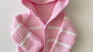 Pink Single Crochet Baby Sweater [upl. by Liahcim]