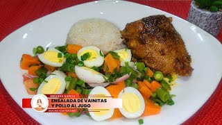 🥗Deliciosa ENSALADA DE VAINITAS Y POLLO 🍗🍗🍲AL JUGO‼️ [upl. by Neddy]