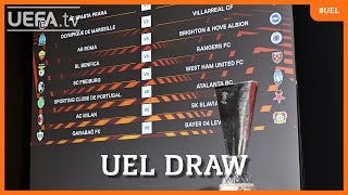 UEFA Europa League Round of 16 draw [upl. by Baillie]