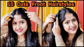 10 Simple Front Hairstyles  Cute Hairstyles for Girls  Open Hairstyles  Its me Jayeeta [upl. by Lauder]