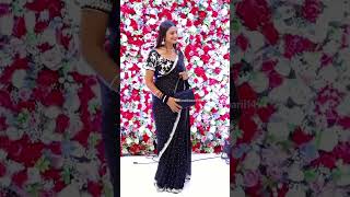 Black Saree Look in Adnaan Shaikh Reception Party ShivaniKumari ShivaniKumariBiggboss [upl. by Nivek]