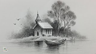 How to draw Beautiful Scenery Art [upl. by Cung]