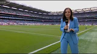 BRILLIANT SARAH MULKERRINS INTRO TO CLARE V CORK  2024 ALL IRELAND HURLING FINAL [upl. by Newo]