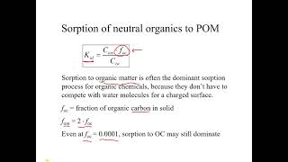 Sorption 4 Koc the organic carbonwater partition coefficient [upl. by Jareen]