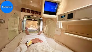 Trying Japans 25 CAPSULE HOTEL like a Spaceship  Capsule Inn Osaka [upl. by Afihtan]