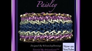 Rainbow Loom Band Paisley Bracelet TutorialHow To [upl. by Hsemin]