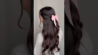 Cute easy hairstyles for long hair 🎀🩷 hairstyle hairtok hair hairtutorial explorepage shorts [upl. by Joli978]