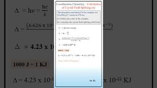 Coordination Chemistry  Calculation of Crystal Field Splitting Energy [upl. by Manas]