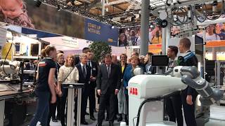 Angela Merkel and Stefan Löfven at Hannover messe 2019 [upl. by Jonas]