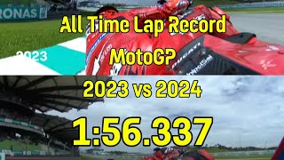 Pole Lap Comparison MotoGP Sepang 2023 vs 2024  MalaysianGP Pecco63 [upl. by Sadnalor356]