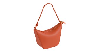 LOEWE Mini Hammock Hobo bag Vivid orange 3D Animation [upl. by Kenison815]