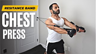 How To Do Chest Press With Resistance Band  Chest Workout  Fitness My Life [upl. by Prouty]