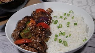 EASY 30 MINUTE PEPPER BEEF STEAK RECIPE  Boeuf Sauté aux Poivrons  Better than takeout [upl. by Casey902]