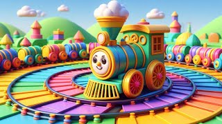 Wheels on the train go round and roundkids song English poemhindi rhymes [upl. by Ailimaj]