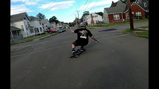 Landyachtz Drop Cat 38 mild hill bomb and carving around town [upl. by Sheff]